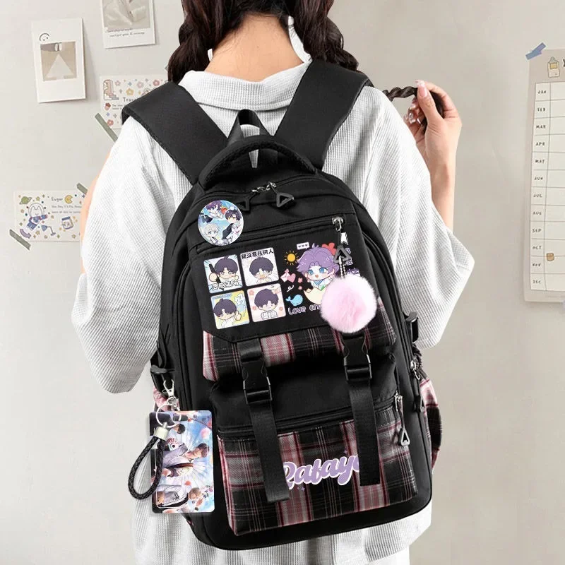 

Game Love and Deepspace Cosplay Xavier Zayne Rafayel Cartoon High Capacity School Bag Student Knapsack Pendant Backpack Bags