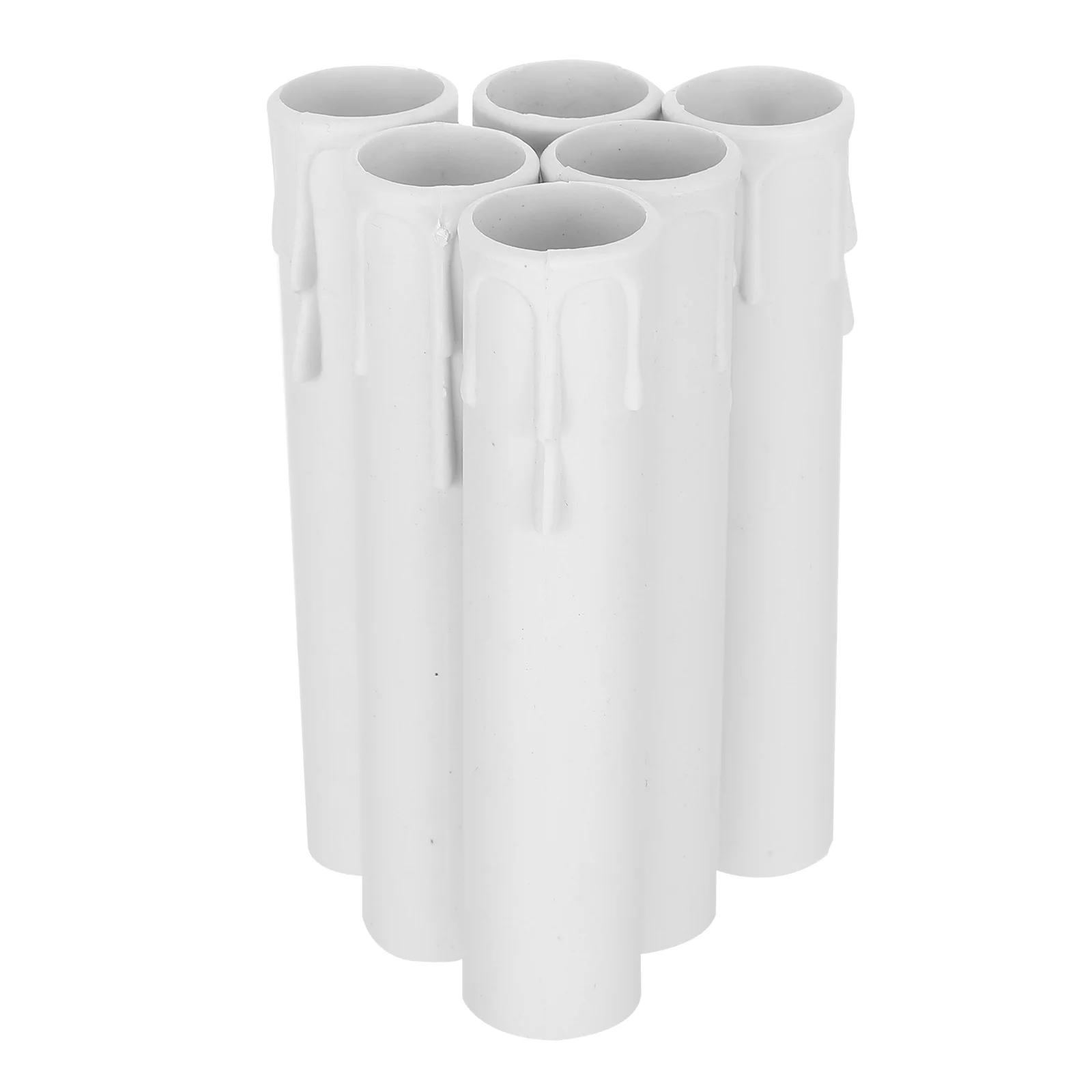 20 pçs tubo de plástico lágrima design suporte da lâmpada decorativa para velas led festa casamento iluminação base manga