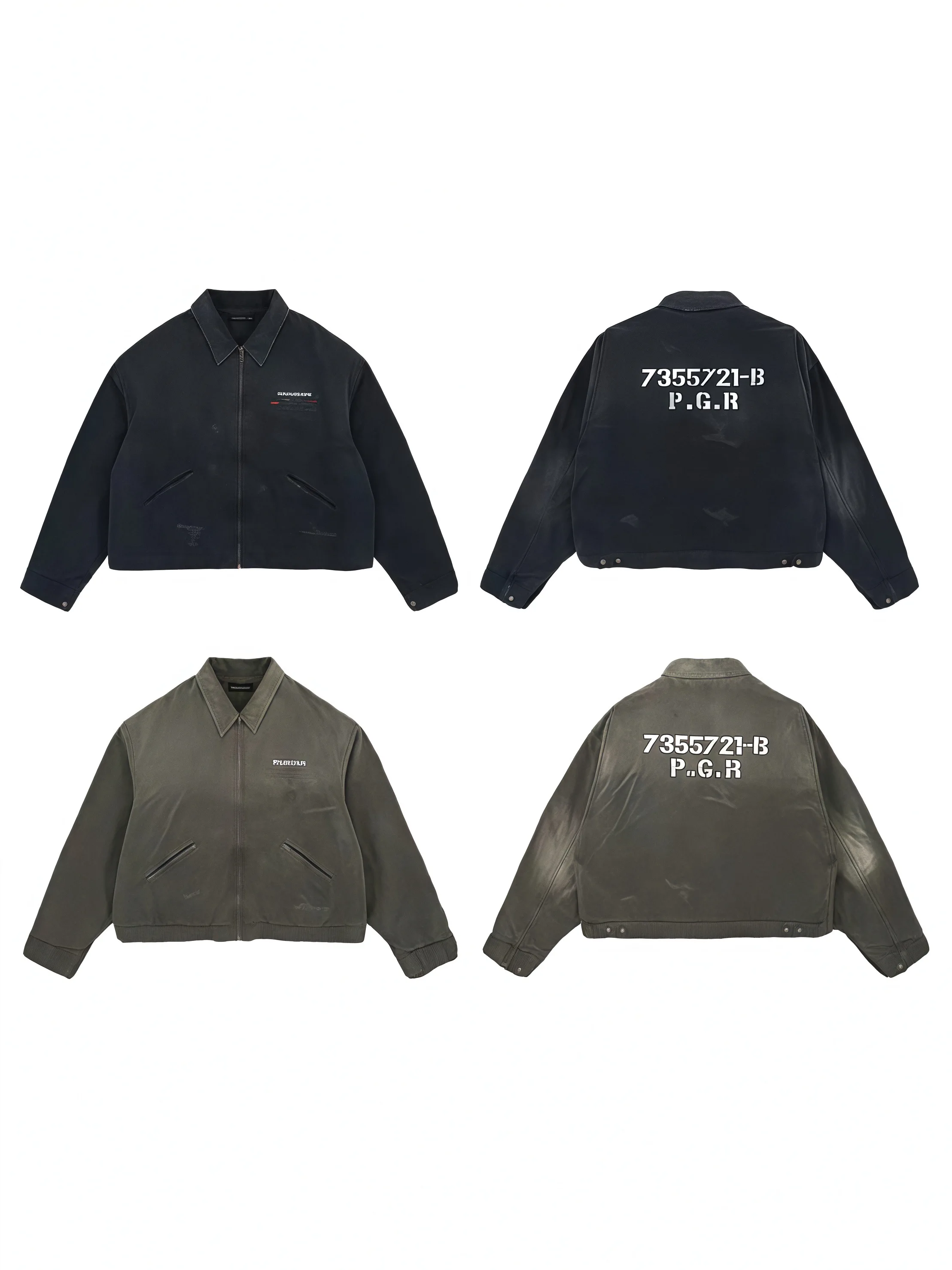 

Ailz Project Vintage Waed Детройт Спецодежда Джет Свободный крой Хлопок Длинная застежка-молния Молодежная повседневная верхняя одежда