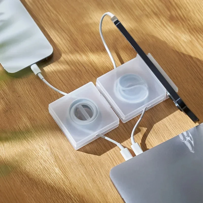 

Portable Transparent Cable Organizer Cord Management Usb Cable Winder Retractable Phone Holder Charger Wire Storage Protector