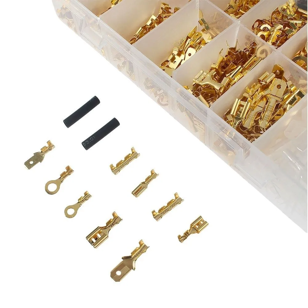 

1000/1050 pcs Electrical Wire Connectors Electrical Crimp Terminals Wire Wrap Connector Insulating Sleeve Spade Crimp Terminals