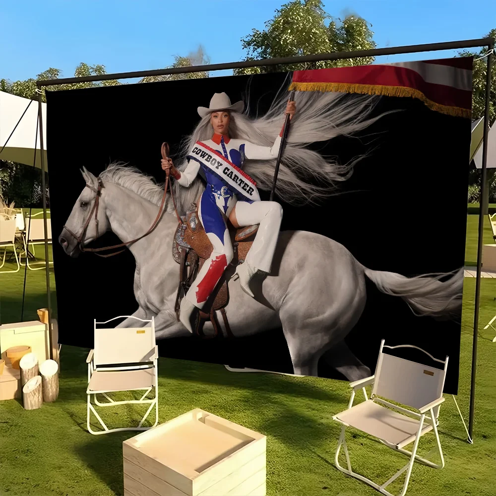 Singer B-Beyonces C-Cowboy flag For Picnic Party Camping Banner Outdoor Atmosphere Cloth