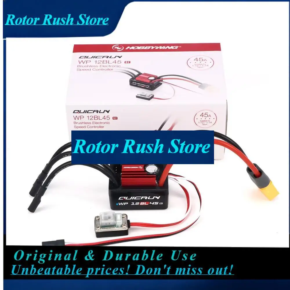 RoRuSHobbywing Brushless Sensorless Combo QUICRUN 2840 2850 Motor 12BL45 G2 45A Waterproof ESC For 1:12 1:14 1:16 RC Cars