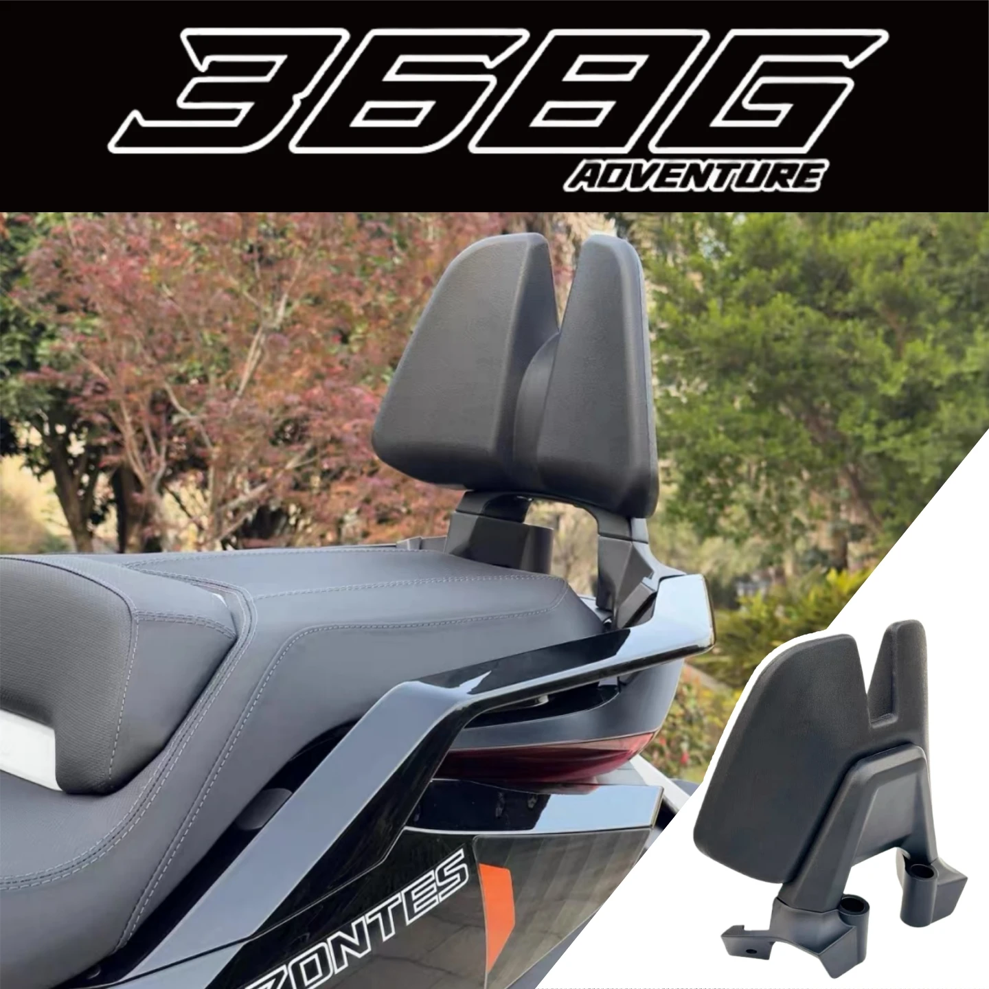 Para ZONTES 368G respaldo modificado aleación de aluminio cojín trasero respaldo del asiento trasero respaldo cómodo del pasajero base CNC