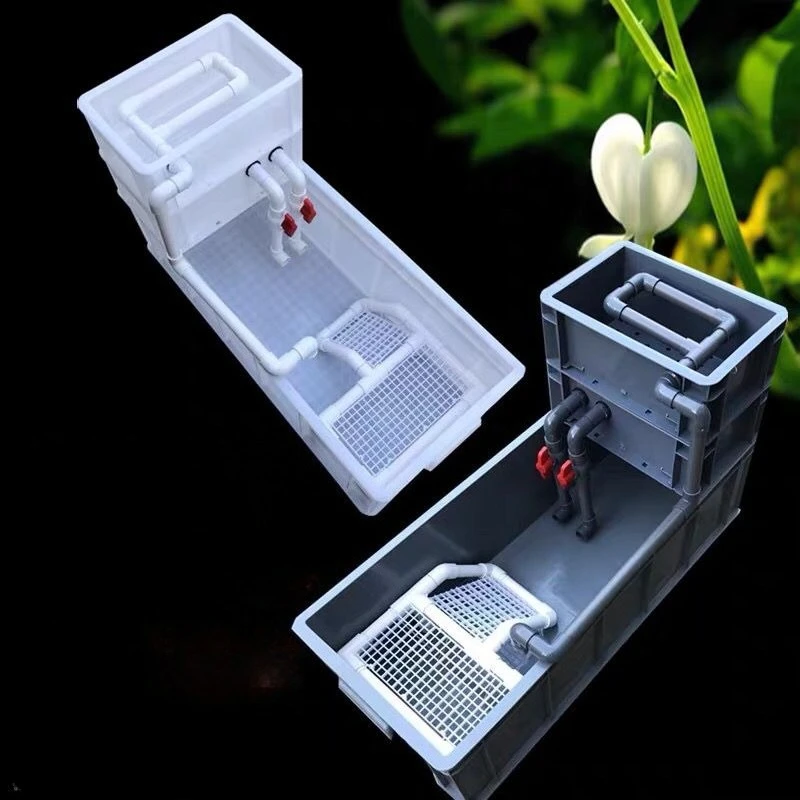 Turtle Terrarium with Filter Box Large Space Turtle Breeding Box Sunbathing Platform Turtles Tank Filter Boxes Turtle House
