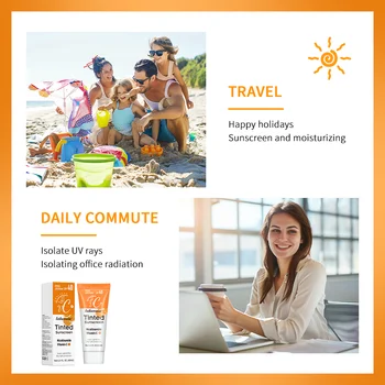 SPF40 टिंटेड मॉइस्चराइजिंग VC सनस्क्रीन त्वचा संरक्षण ताज़ा मेकअप सनस्क्रीन क्रीम UV एंटी-एजिंग रेजिस्टेंस सनस्क्रीन 10 best sales रक्षक सौर निविया - №7