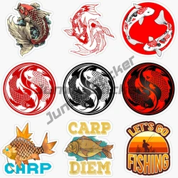 Koi Fish CARP FISHING Car Sticker Vinyl Self-adhesive Decal Yin Yang Fish Wall Art Carp Personality Car Stickers DIY 3D RV