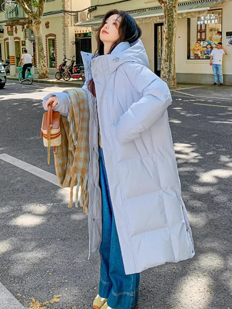 Female Down Cotton Hooded Overcoat 2026 Winter Women Jacket Coats Long Parkas Thick Warm Jackets Windproof Casual Student Coat
