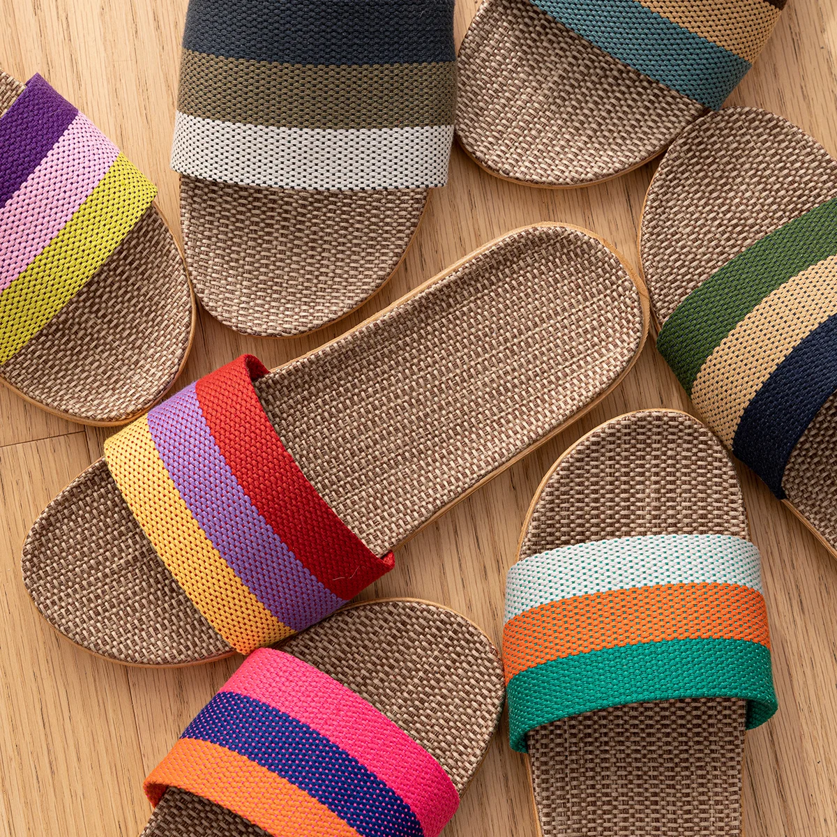 Fabric Unisex Slippers Summer Slip-On Home Slippers Breathable Soft Indoor Slippers