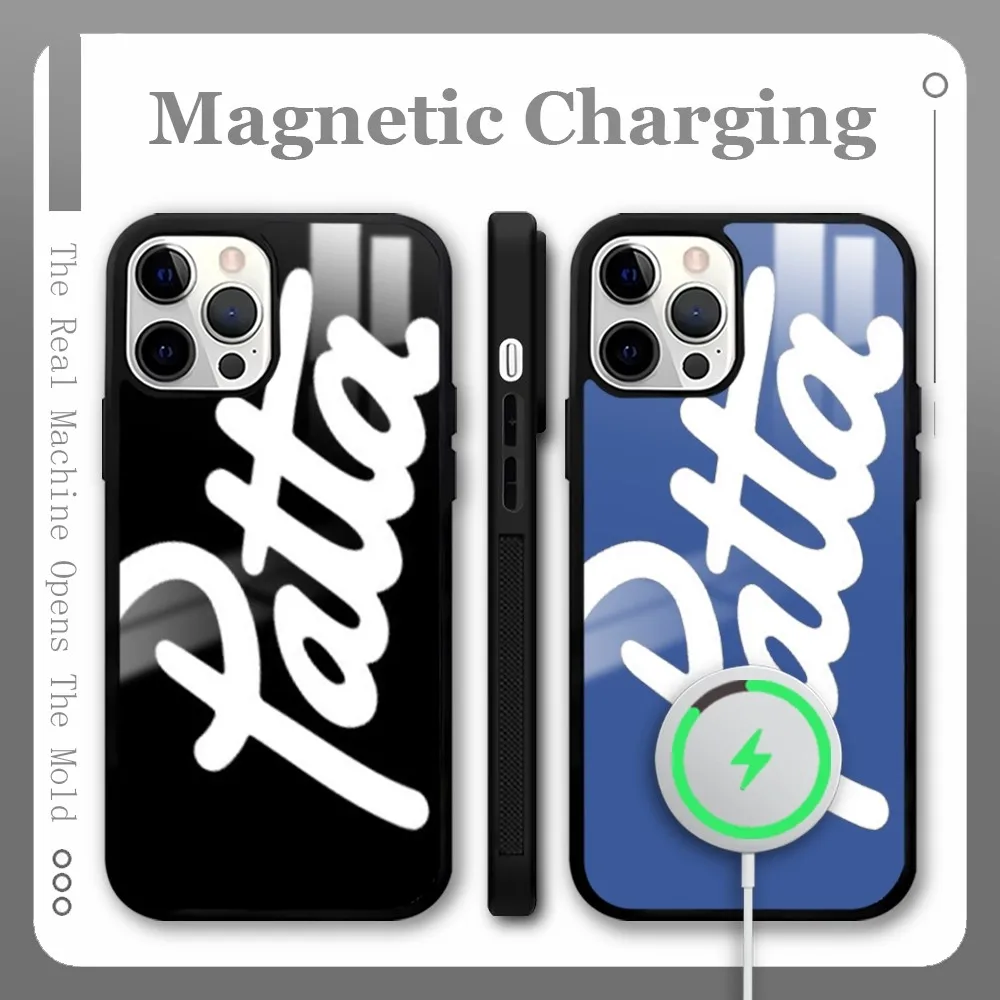 Fashion P-pattaS Design Phone Case For iPhone 16 15 14 13 12 11 Pro Max Plus Mini Magnetic Magsafe Wireless Charging Cover