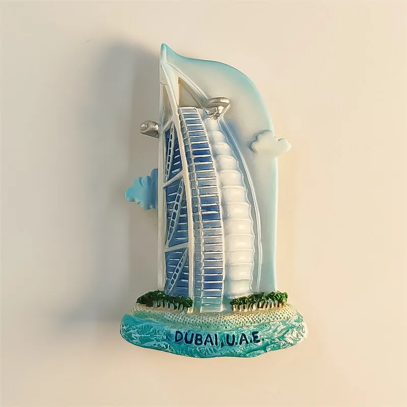 Burj Al Arab Dubai Tourist Commemorative Three-dimensional Decorative Magnetic Magnet Fridge Magnet Resin Material