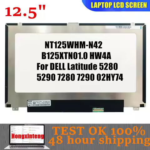 NT125WHM-N42 B125XTN01.0 HW4A M125NWR1 R1Origina 12.5" Laptop LCD Screen 1366X768 30PINS For DELL Latitude 5280 5290 7280 7290