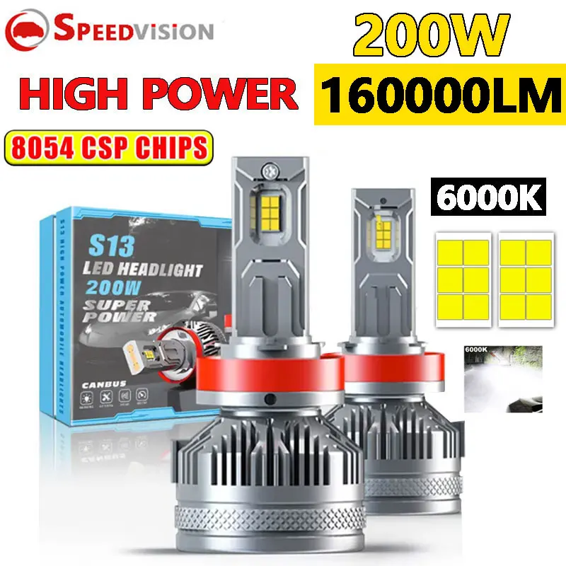 H7 H4 LED Car Headlight H8 H9 H11 160000LM Led Lamp 8054 CSP Chip H1 9005 9006 HB3 HB4 Auto Fog Light 200W Canbus No Error Bulb