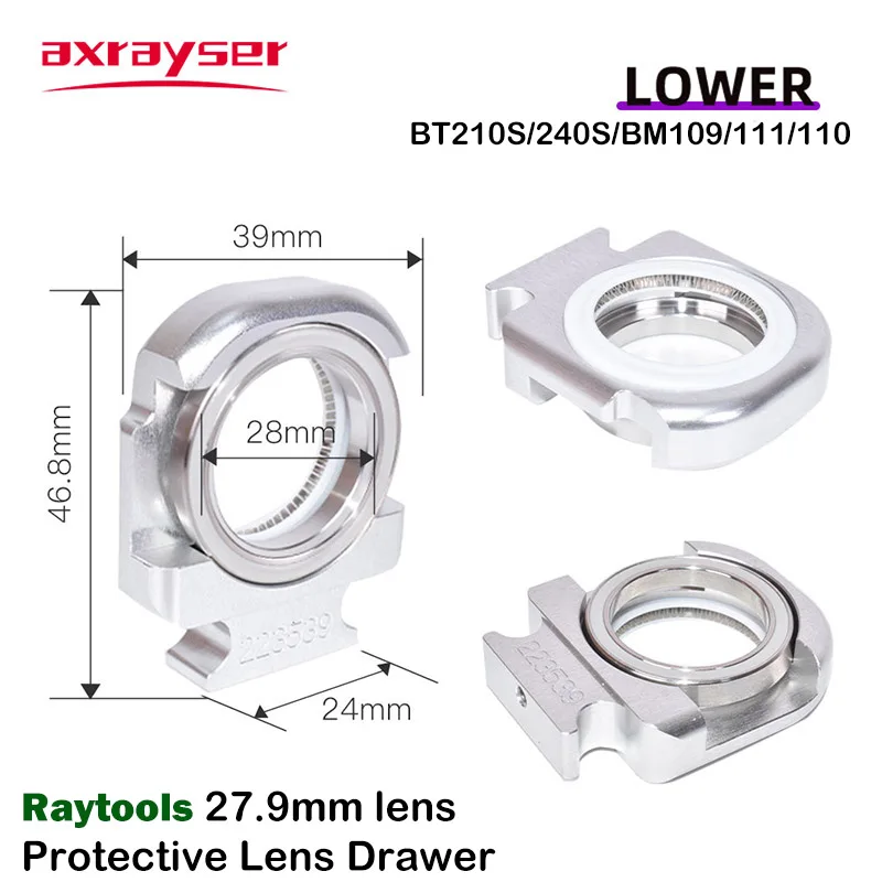 Raytools Protective Lens Drawer For Fiber Laser BT210/240S BM110/111/114/115 37x7 27.9x4.1mm Seal Ring Washer Cover Lenses Seat