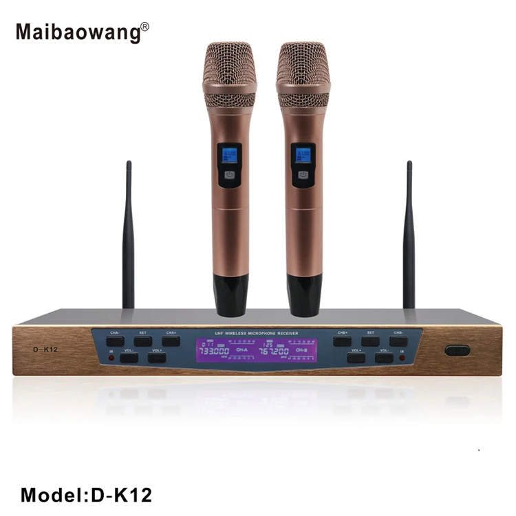 

2 Channel professional UHF wireless microphone for smart phone