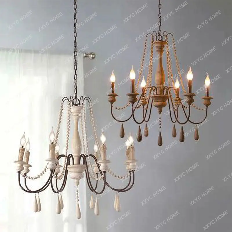 

Solid wood Chandelier Lighting Lustres For Living Room Bedroom Kitchen Home Decor Light Fixtures candle lamps