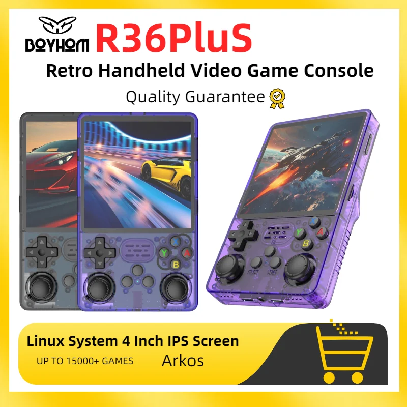 2025 R36 Plus ريترو وحدة تحكم بجهاز لعب محمول لينكس 64 بت نظام 4 "IPS شاشة RK3326 مشغل فيديو جيب محمول واي فاي #1