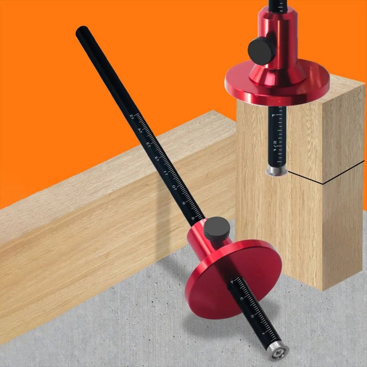 A56K Wheel Marking Gauge Woodworking Scriber Wood Marking Tools with Inch&MM Scale - Parallel Line Drawing Mortise Measuring