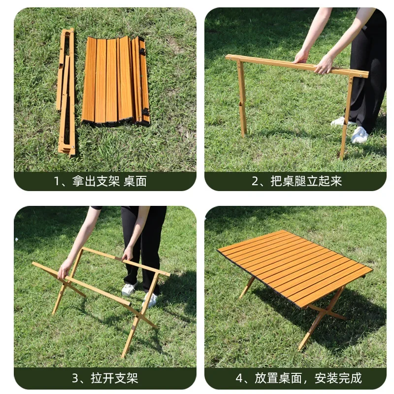 Folding Table Camping Stall Chicken Rolls Table Portable Car Picnic Fishing Metal Outdoor Sketching Party Furniture