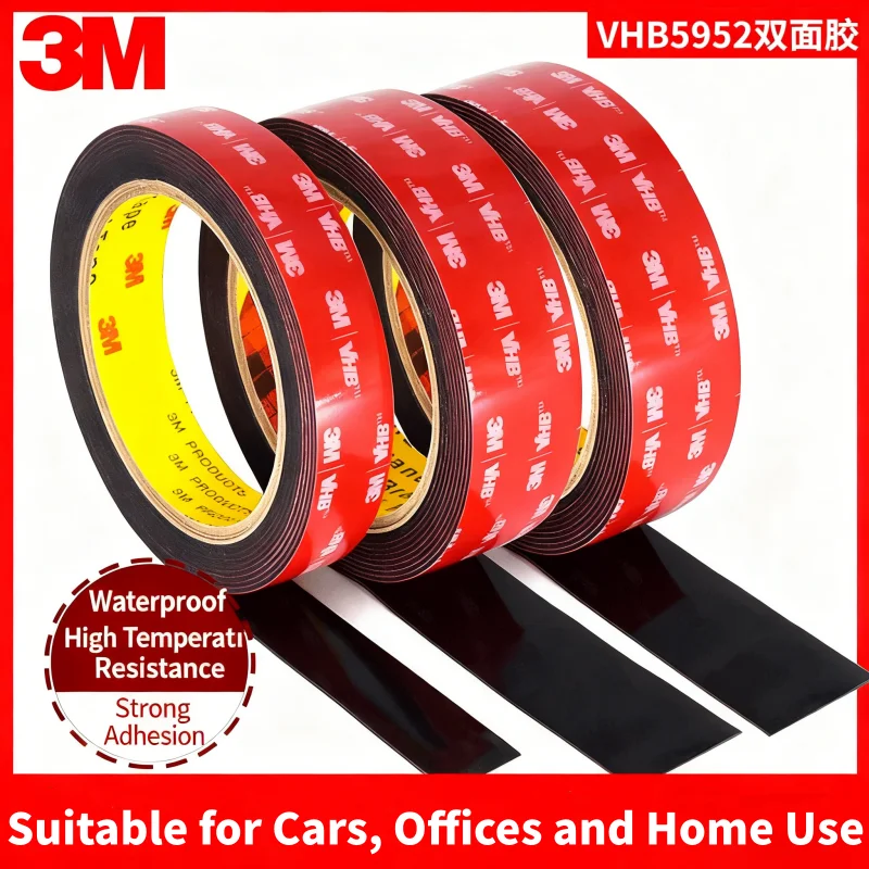 3M VHB5925 Strong Double Sided Tape High Viscosity Foam Black Adhesive Tape Waterproof Non-Trace for Car Home Industry Tape
