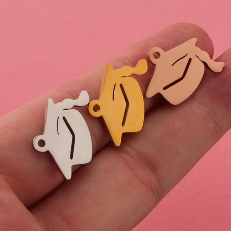 20pcs Bachelor cap Charms Gold Color Pendants Mirror Polish Stainless Steel Jewelry Making DIY Handmade Craft Pendant