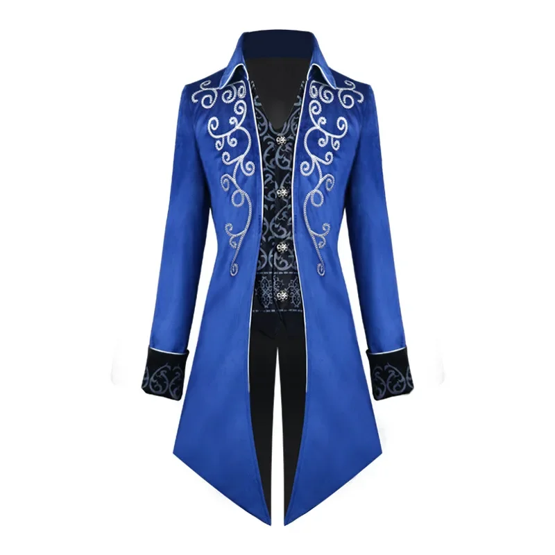 ゴシック刺繍ビクトリア朝のジャケットルネッサンス衣装男性クリスマススチームパンクヴィンテージ燕尾服中世フロックコートレトロ