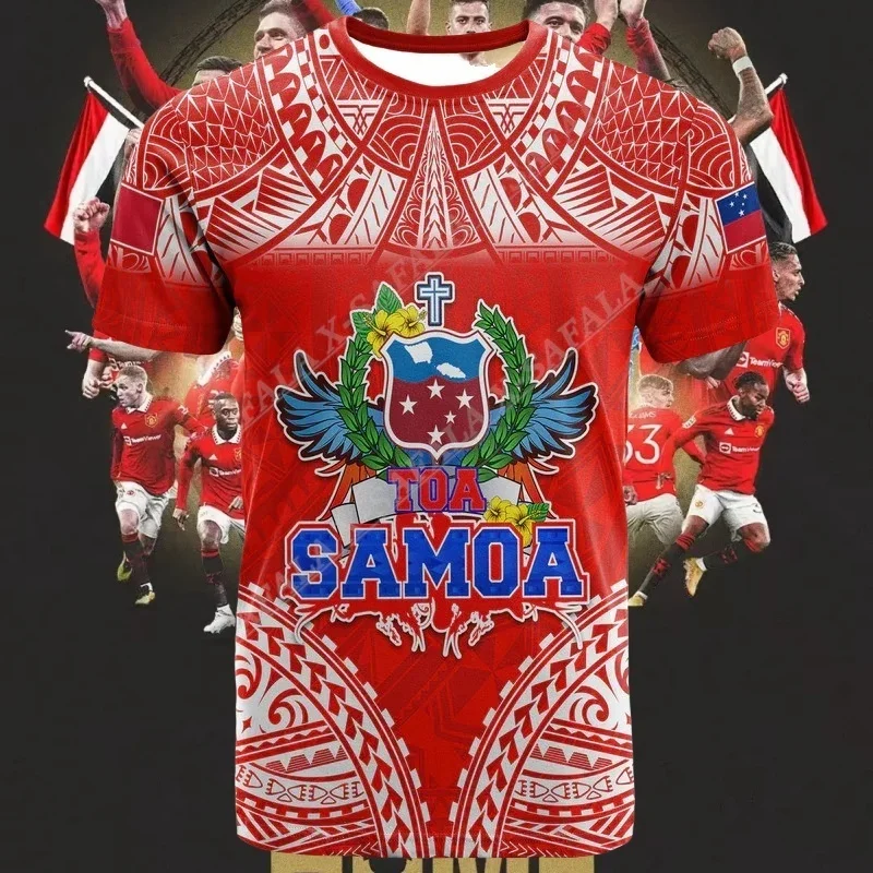 Samoa Polynesian Lauhala Rugby  3D Print Mesh Fiber T-Shirt Tops Summer Tees Men Streetwear Shorts Sleeve Sport Casual Shirt-1