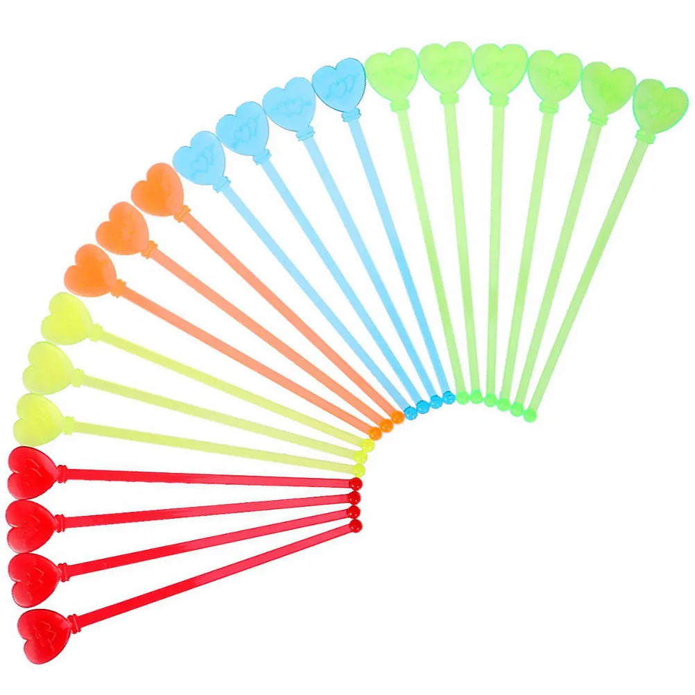 

80 Pcs Heart Shape Acrylic Cocktail Stirring Sticks Drink Swizzle Bar Tools Coffee Shop Home Party Accessories
