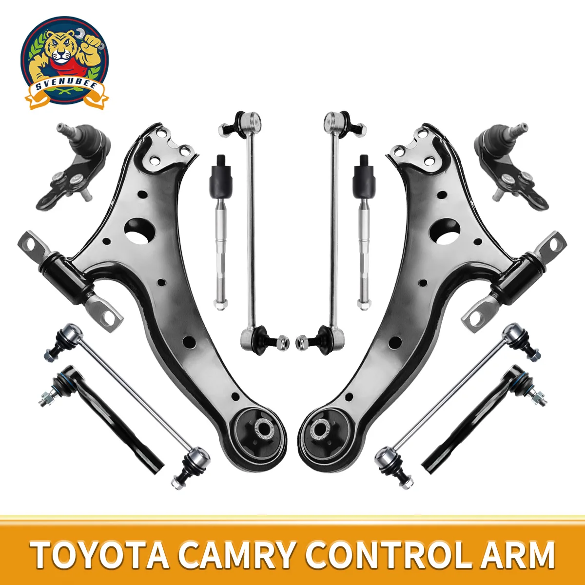 

Svenubee Front Lower Control Arm with Ball Joints Tie Rod End Link 12pcs Kit Set for Toyota Camry 2007 2008 2009 2010 2011