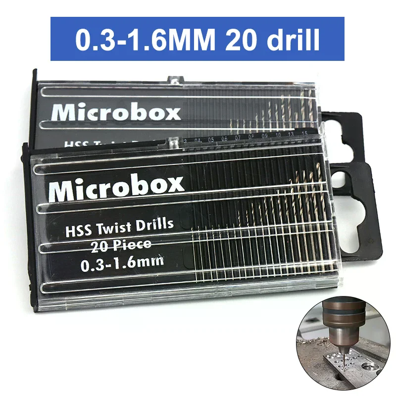 20/25 pièces travail du bois en plastique PVC Circuit imprimé Micro outil de forage meulage complet Mini foret hélicoïdal 0.3-1.6mm/0.5-3.0mm ensemble