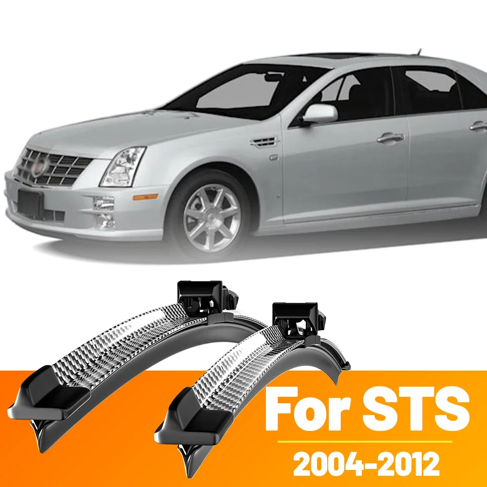 2 uds limpiaparabrisas delantero limpiaparabrisas de fibra de carbono para Cadillac STS 2004-2012 2005 2006 2007 2008 2009 2010 2011