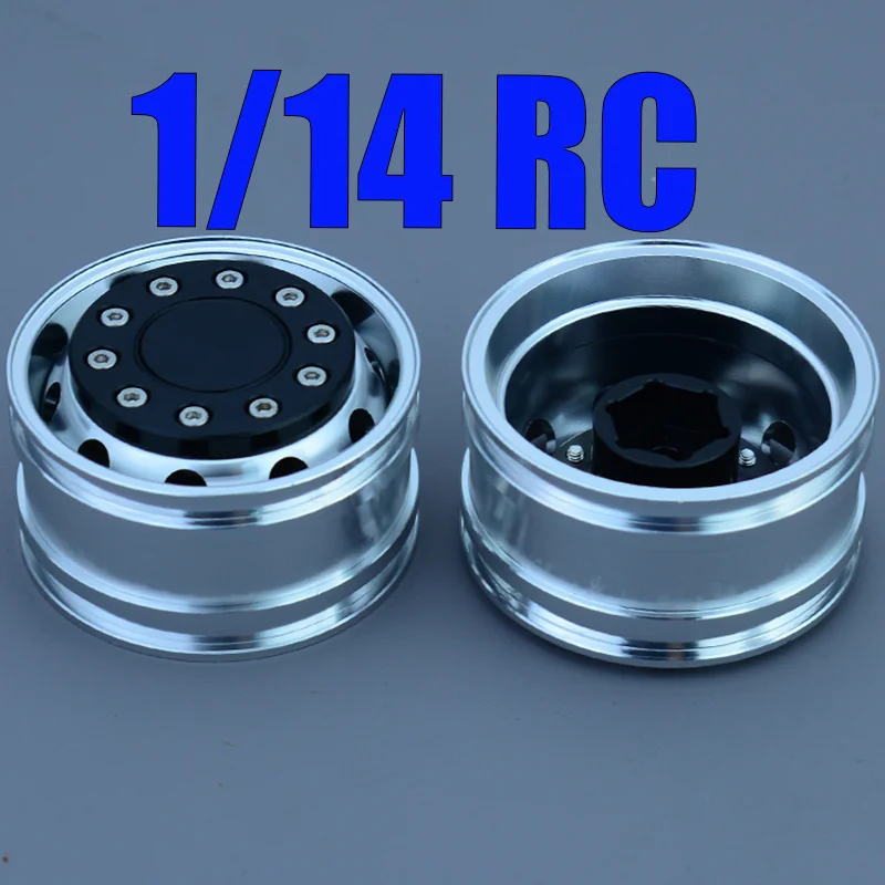 1 Pair Hexagonal Power/bearing Unpowered Metal Front Wheel Hub for 1/14 Tamiya RC Truck for SCANIA 770S for VOLVO FH16