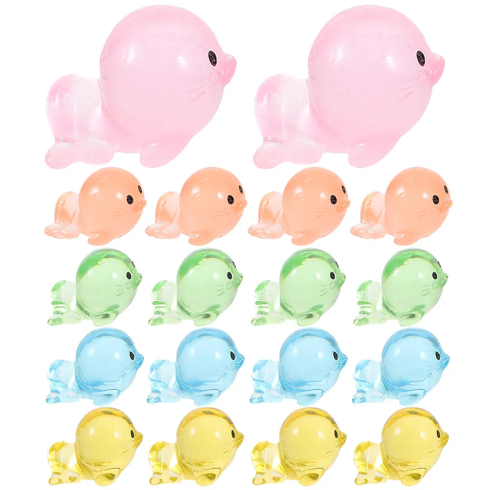 40Pcs Resin Sea Lion Figurines Tiny Animal Decor for Micro Landscaping Aquarium Tank Desktop Office Garden Mini Craft Gift Idea