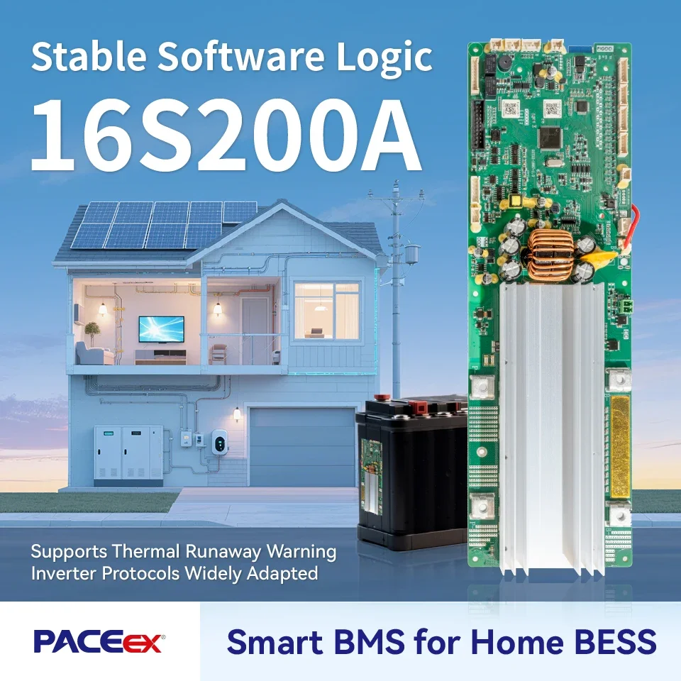 

PACEex 16S 200A BMS Защита от переразряда Высококачественная система управления аккумулятором для аккумуляторов