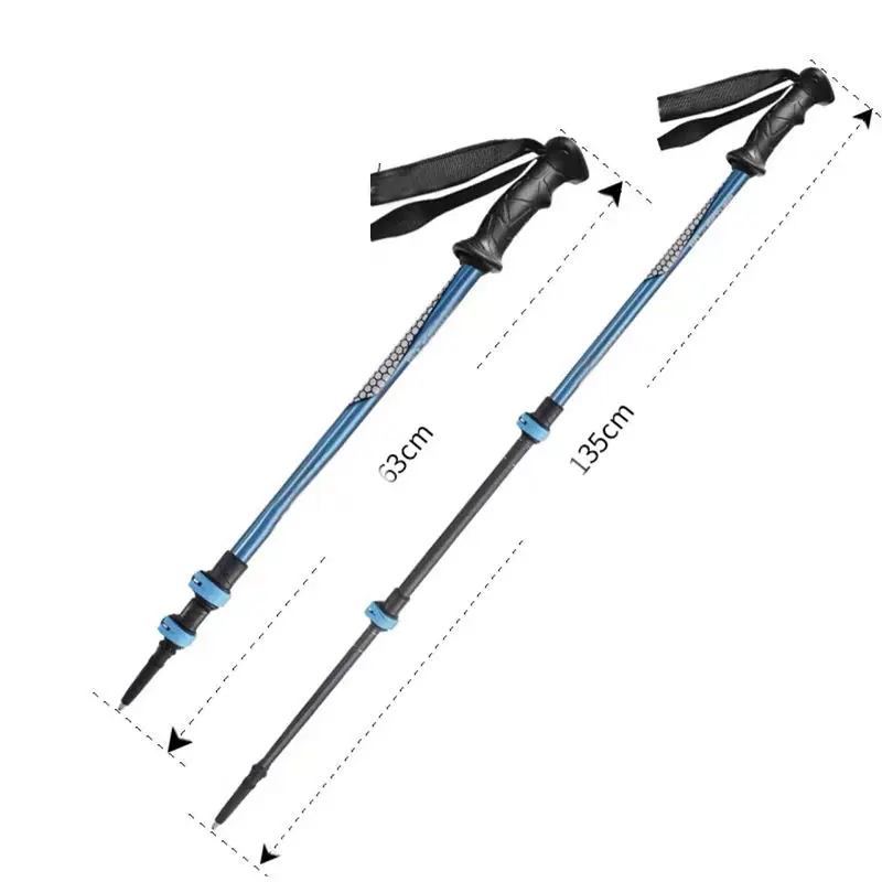 

Outdoor 3 Sections 6061 Aluminum Alpenstock Anti Shock Walking Pole For Camping Hiking High Quality Lightweight Trekking Poles