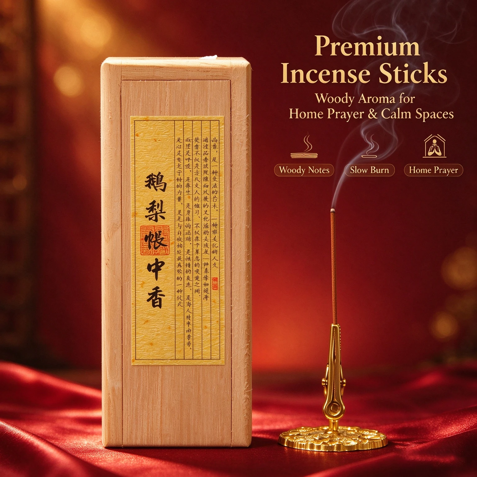 Premium E Li Zhang Zhong Incense Sticks Woody Aroma Slow Burn For Home Prayer Meditation Room Fragrance Stress Relief
