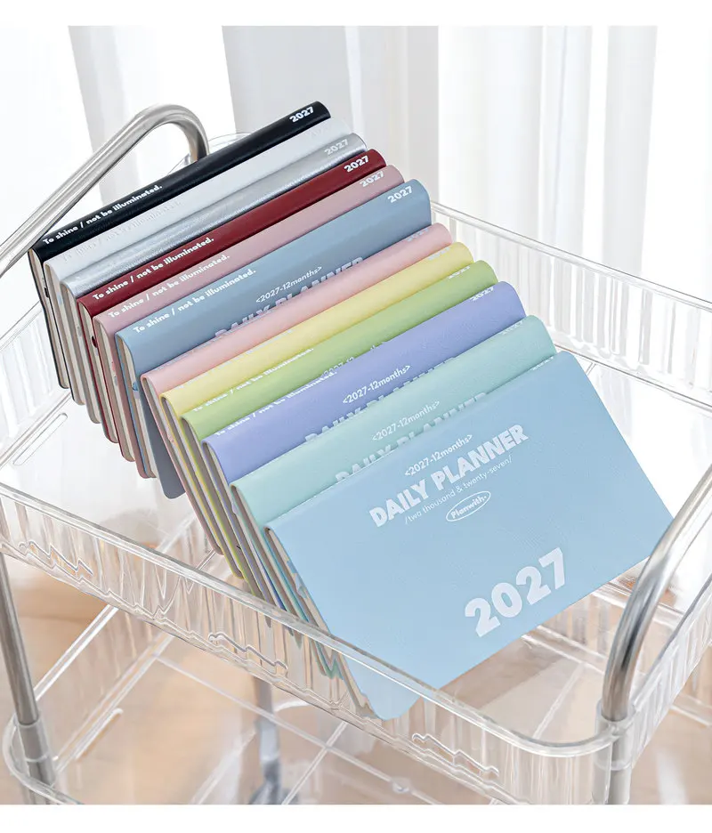 Office Stationery Supplies 2027 Daily Planner New Planwith Scroll up Notebook 12 Months Agenda Schedule Book For Work Study