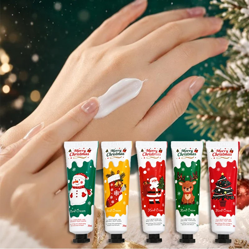 Christmas Moisturizing Hand Cream Set Portable Hand Lotion Nourishing Dry Skin Soft Fragrance Hand Care Cream Women Gift Box