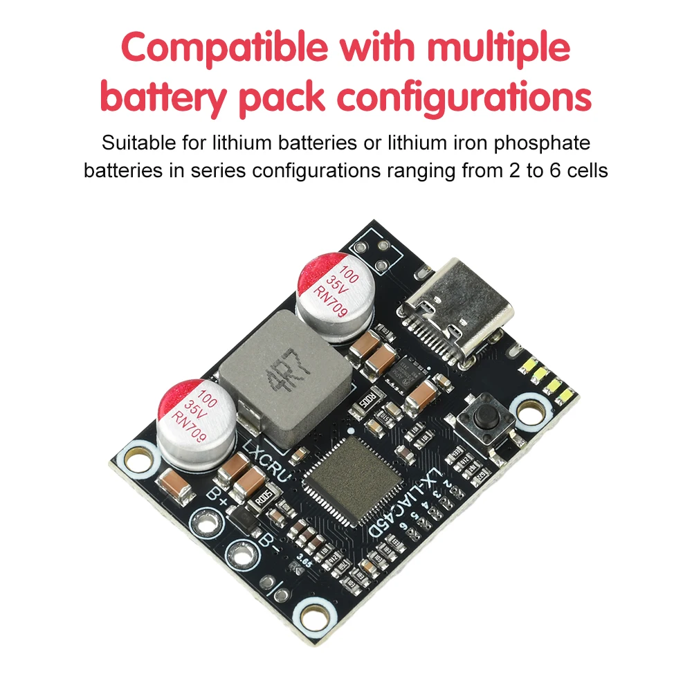 2-6S 45 واط شحن سريع وحدة الطاقة المتنقلة يدعم PD QC بروتوكولات الشحن السريع لتقوم بها بنفسك لوحة دوائر كهربائية Type-C USB