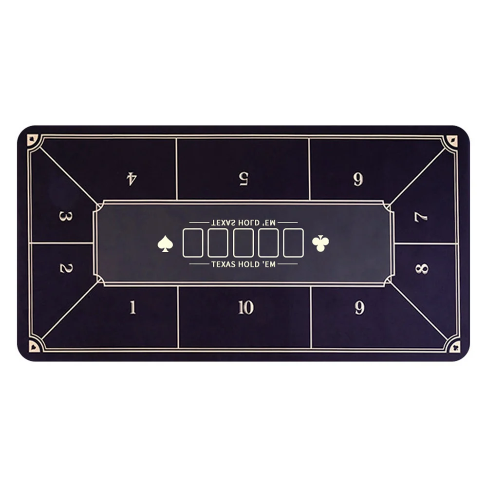 Thickened Rubber Poker Table Mat 10 Players Texas Hold'em Poker Mat Anti-Slip Table Top Layout For Table Gaming Folding Mat