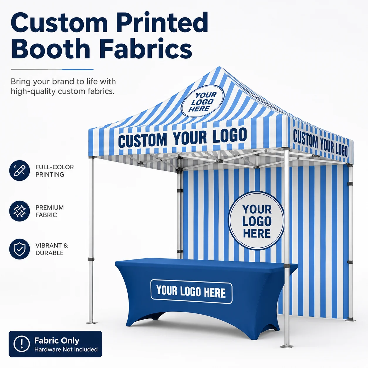 Custom 10x10 Canopy Tent Cover Logo Printing Pop Up Vendor Booth Fabric Banner Back Wall Table Cover Frame Not Included
