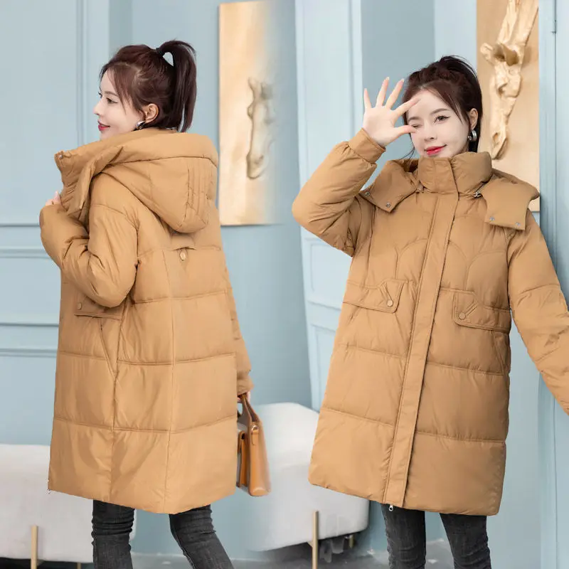 2024 Winter Women Hooded Jacket Coats Long Parkas Female Down Cotton Overcoat Thick Warm Padded Windproof Casual Windbreaker 3XL