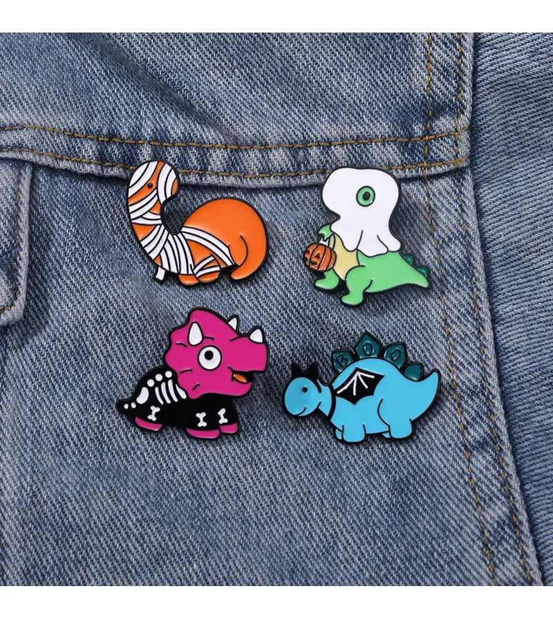 Cartoon Animal Series Metal Badge Personalized Children's Toy Clothing Backpack Accessories Cute Dinosaur Brooch