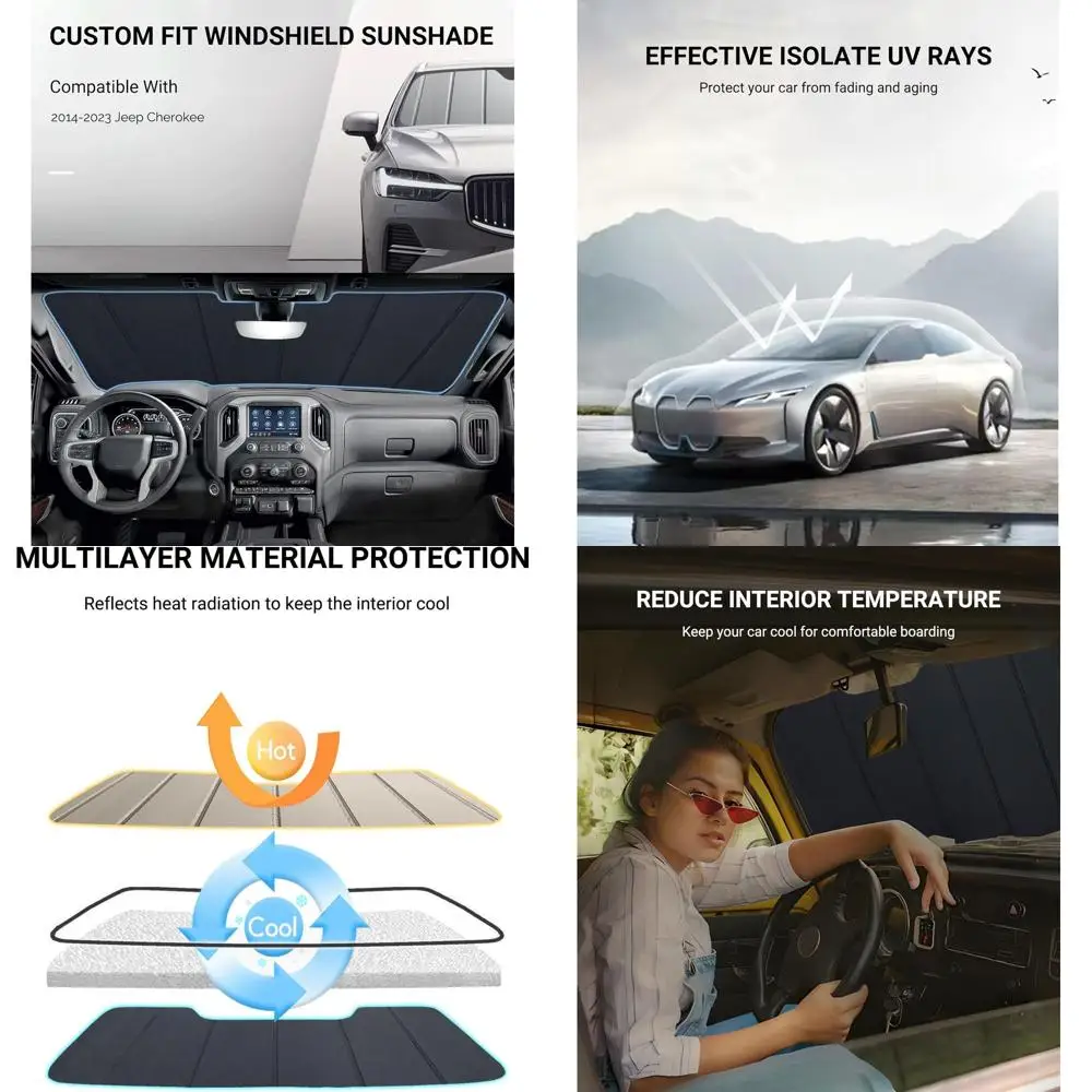 

Front Window Sun Shade for 2014-2023 Vehicles - UV Protection