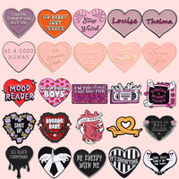 Pink Heart Brain Ghost Enamel Brooch Gothic Retro Radio And Television Badge Funny Classic Quotes Punk Lapel Pins Jewelry Gift 