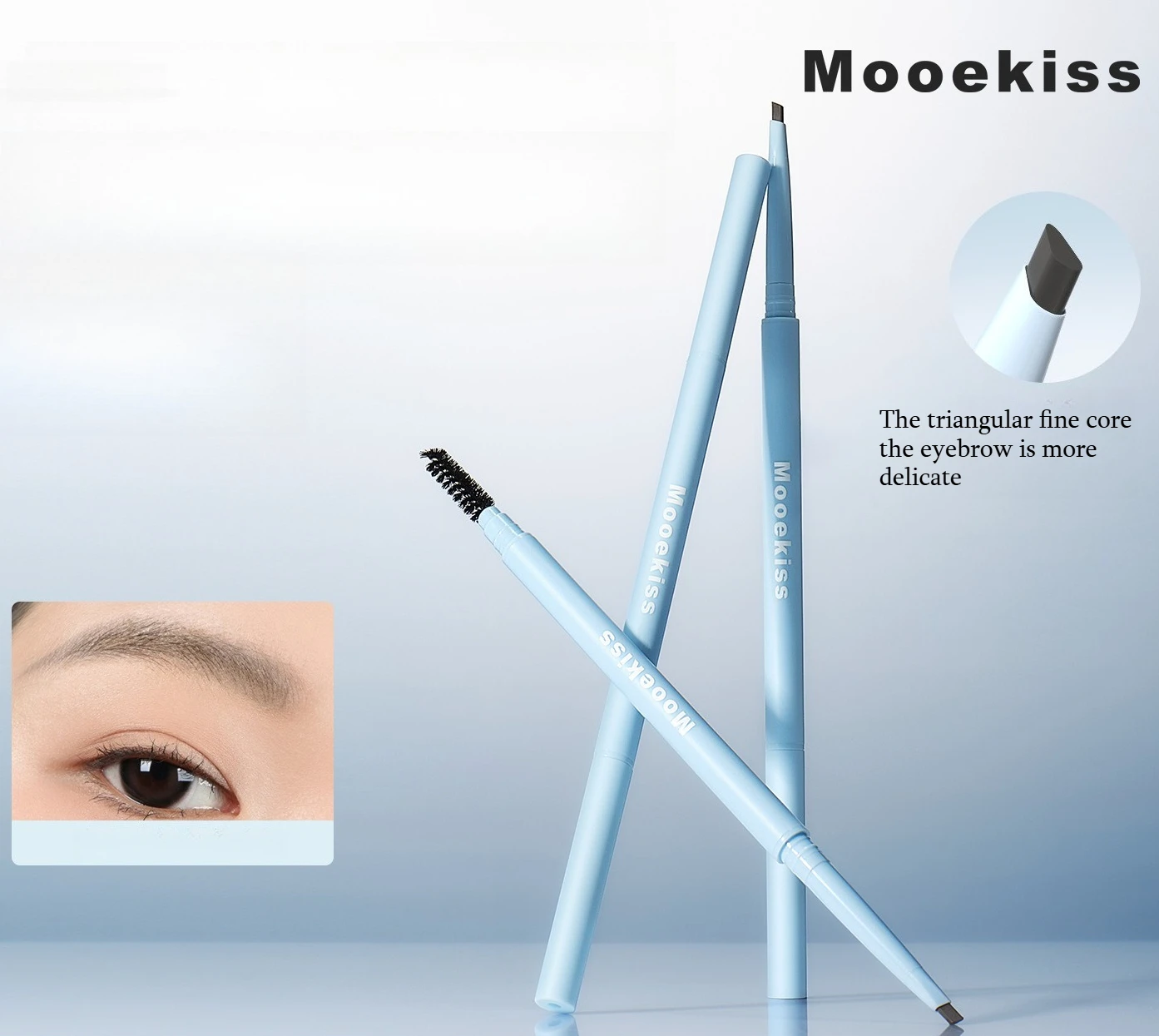 Mooekiss Velvet Silk Mist Augenbrauenstift 0,1 g Wasserfester und nicht verschmierender natürlicher wilder Augenbrauenstift