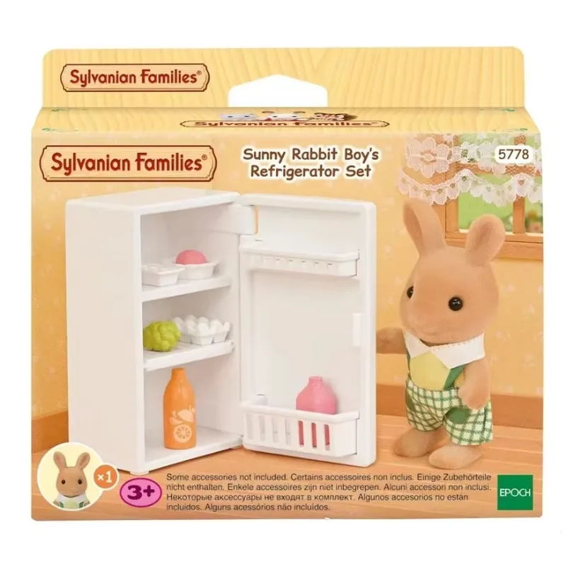 Sylvanian Families-Juego de habitación para niños, muebles de cocina, bicicleta, figuras de Anime, juguetes flocados, regalos, decoración de habitación