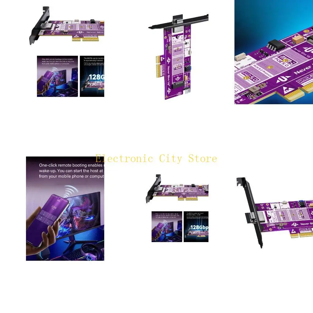 

PCIE5.0 4X M.2 NVME CARD CARD в реальном времени обратная связь с обратной связью Aluminum Card Hu8d