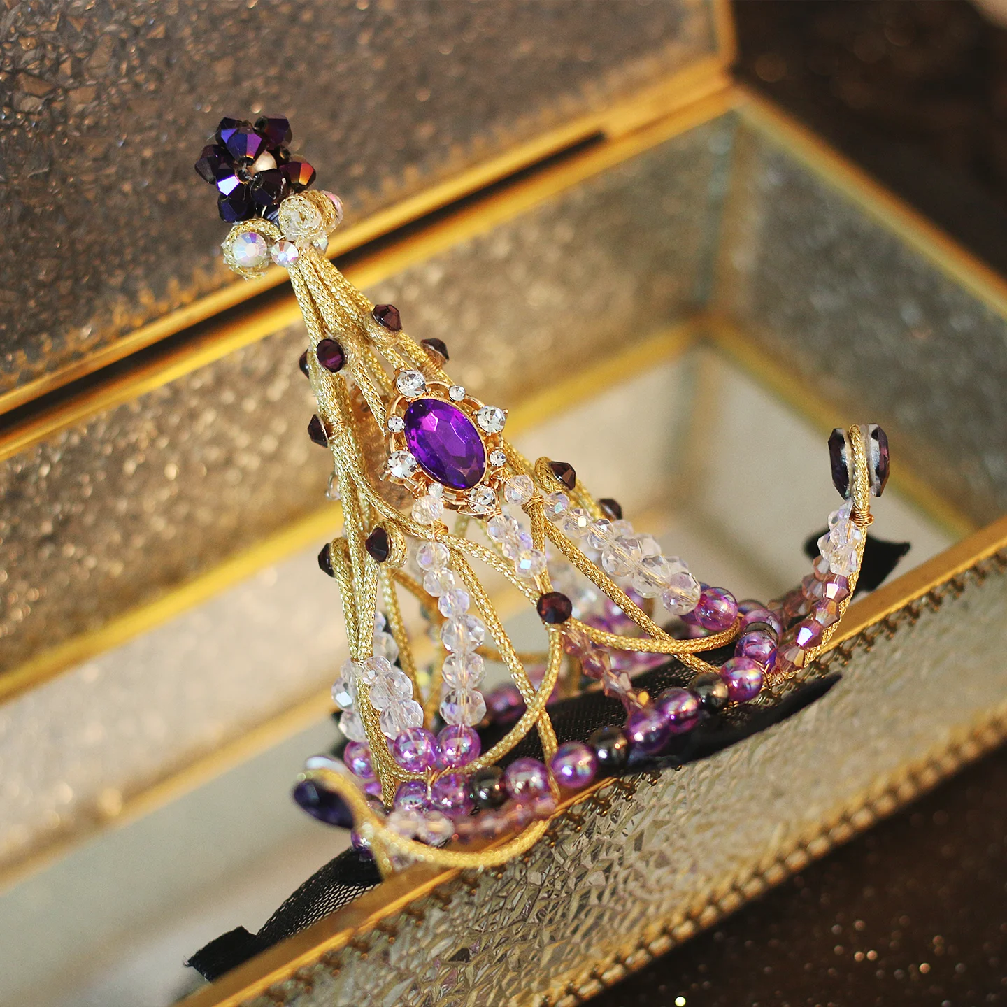 Ballet headwear, million clown variations crown super shiny hat, handmade stage performance high-end headwear