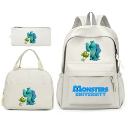 Disney Monsters University 3pcs/Set Backpack with Lunch Bag for Teenagers Student School Bags Casual Comfortable Travel Sets